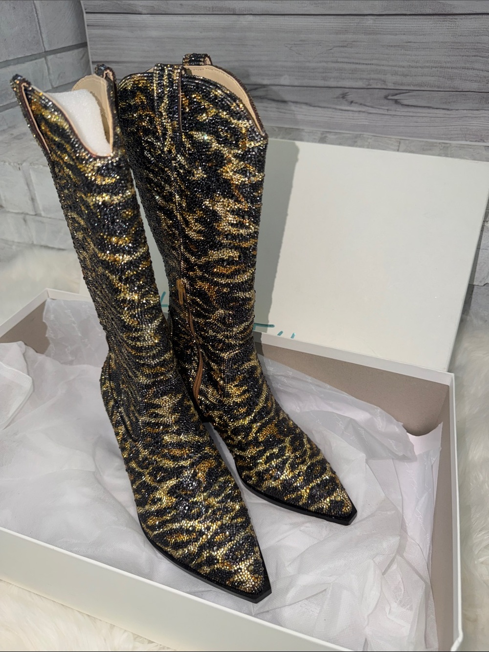Betsey Johnson zebra stripe boots - Picture 5 of 7